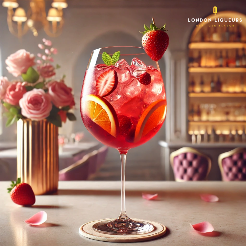 Made with London Rose Water Liqueur, enjoy our refreshing Rose Sangria cocktail.