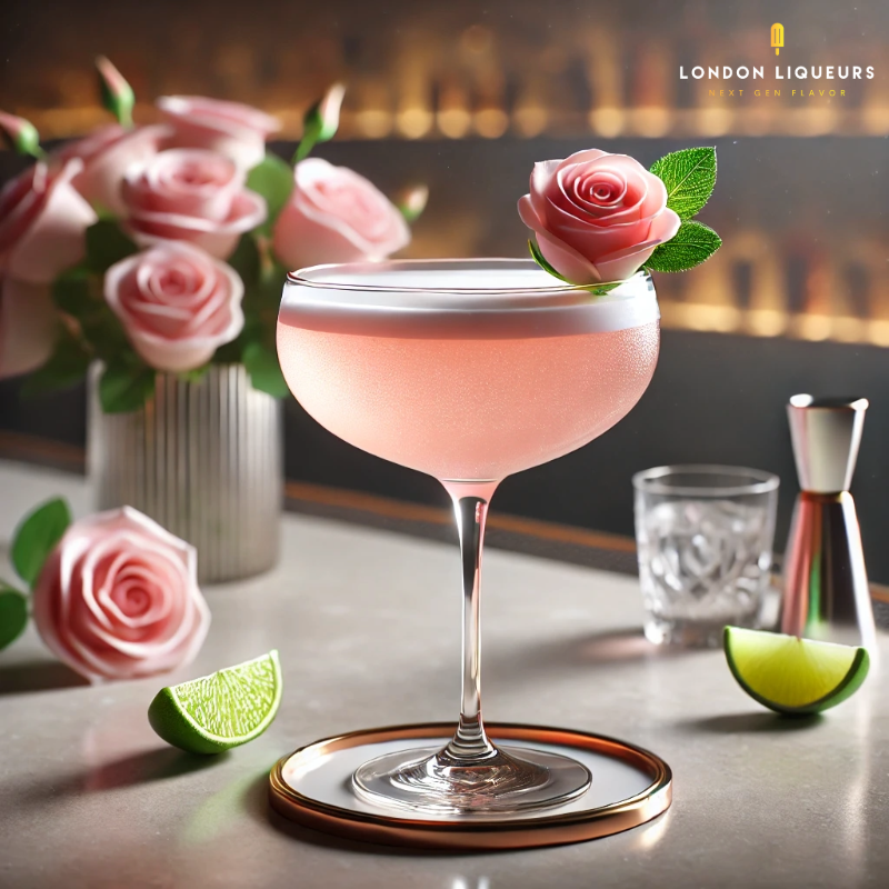 London Rose Water Liqueur Rose Water Gimlet cocktail 