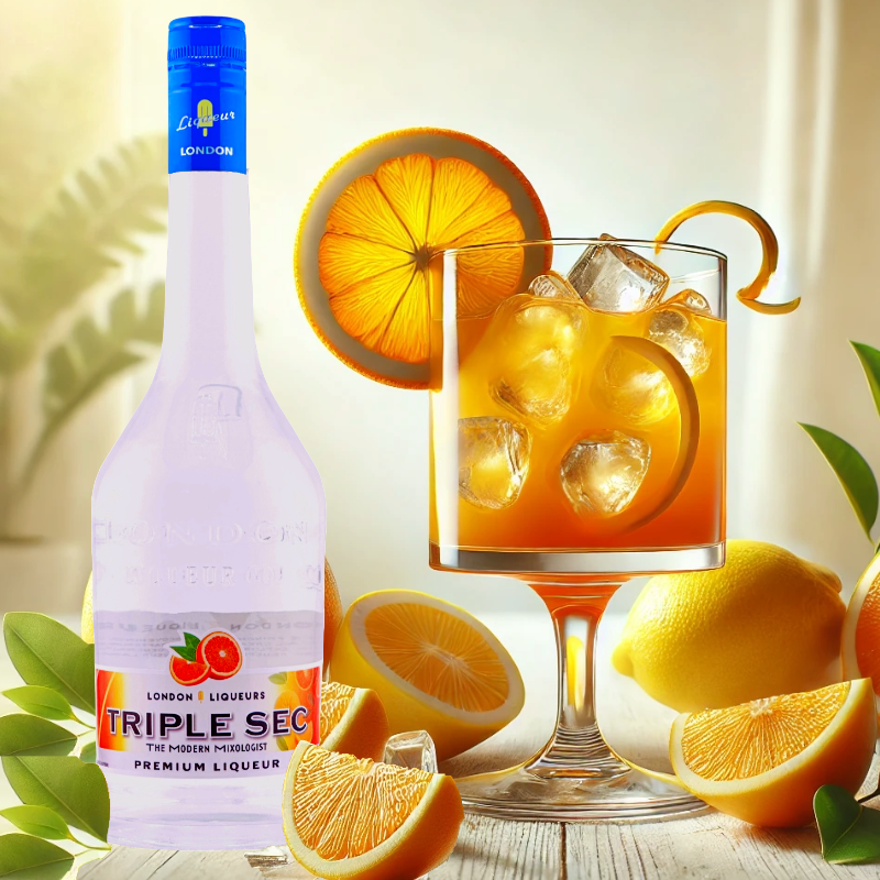 orange and citrus-inspired cocktail, highlighting the refreshing flavor of London Liqueurs' Triple Sec